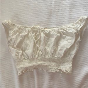 White Cropped Brandy Melville Top